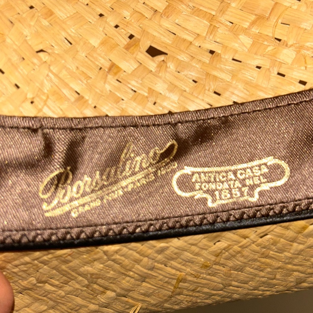 BORSALINO Woven 3" Brim Straw Hat Multicolor Cotton Woven Band SZ: Medium - Picture 8 of 12